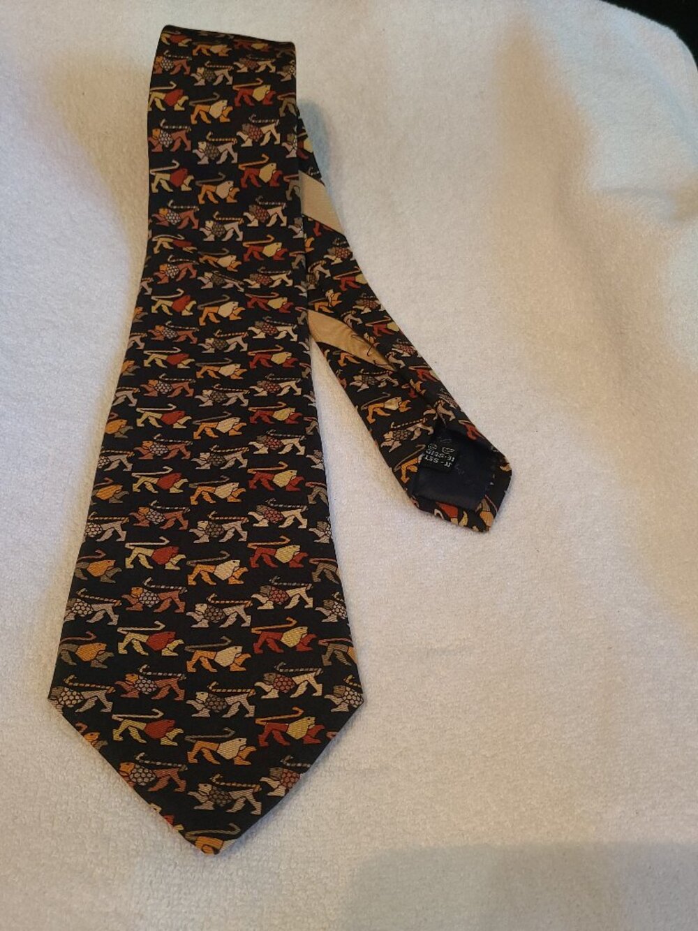 Salvatore Ferragamo necktie 58.5" X 3 3/8" - Aztec Lions